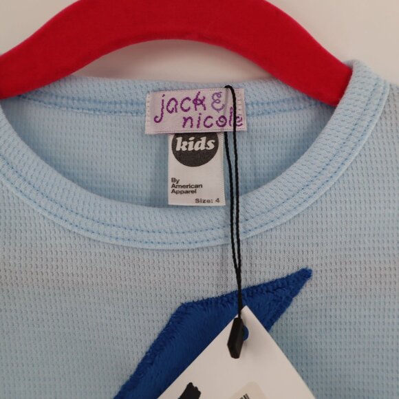 Jack & Nicole Lightning Bolt Graphic Tee Kids 4 Blue Casual Simple Playdates NWT - Picture 2 of 6